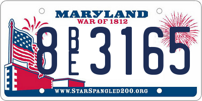 MD license plate 8BE3165