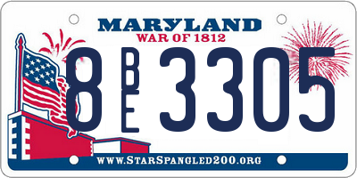 MD license plate 8BE3305