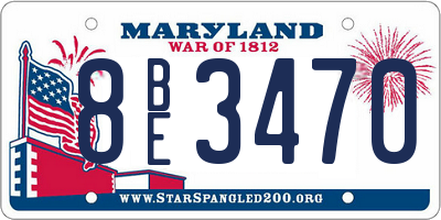 MD license plate 8BE3470