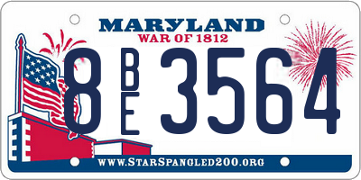 MD license plate 8BE3564