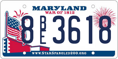 MD license plate 8BE3618