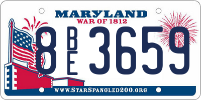 MD license plate 8BE3659
