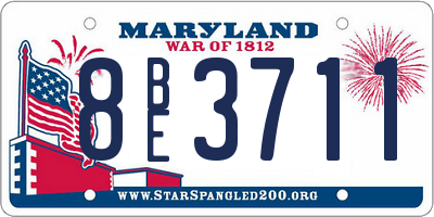 MD license plate 8BE3711
