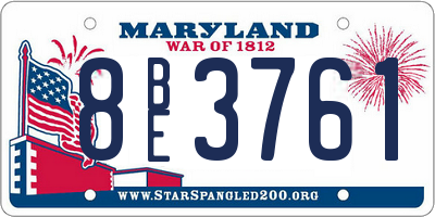 MD license plate 8BE3761