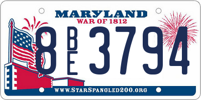 MD license plate 8BE3794