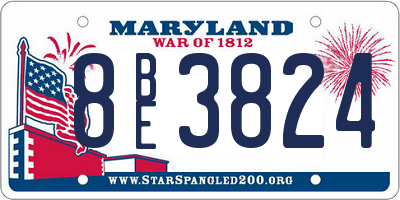 MD license plate 8BE3824