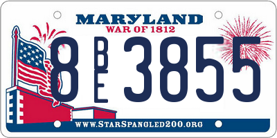 MD license plate 8BE3855