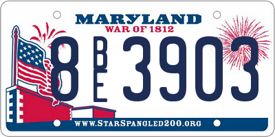 MD license plate 8BE3903