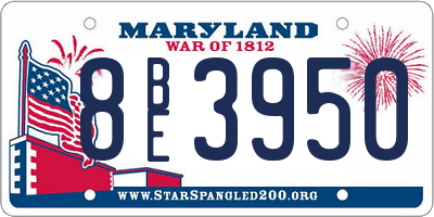 MD license plate 8BE3950