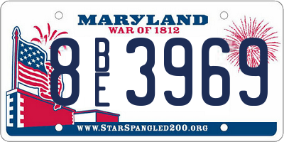 MD license plate 8BE3969