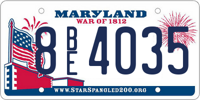 MD license plate 8BE4035