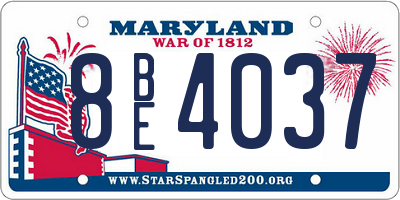 MD license plate 8BE4037