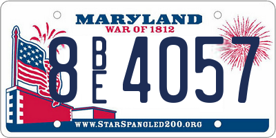 MD license plate 8BE4057