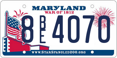 MD license plate 8BE4070
