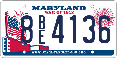 MD license plate 8BE4136