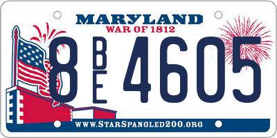 MD license plate 8BE4605