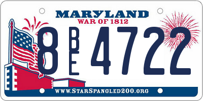 MD license plate 8BE4722