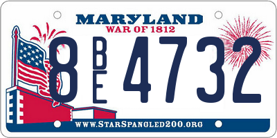 MD license plate 8BE4732
