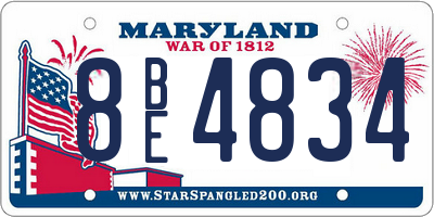MD license plate 8BE4834