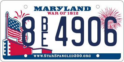MD license plate 8BE4906