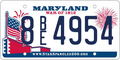 MD license plate 8BE4954