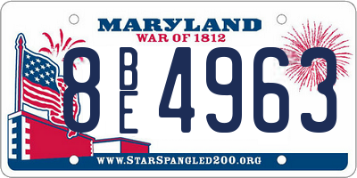 MD license plate 8BE4963