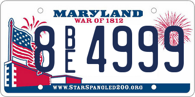 MD license plate 8BE4999