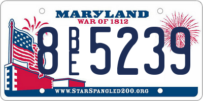 MD license plate 8BE5239
