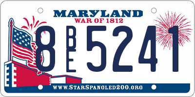 MD license plate 8BE5241