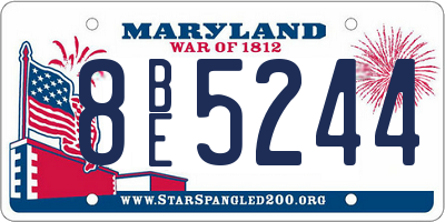 MD license plate 8BE5244