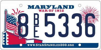 MD license plate 8BE5336