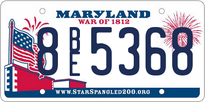MD license plate 8BE5368