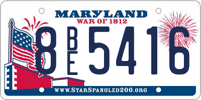 MD license plate 8BE5416