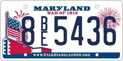 MD license plate 8BE5436