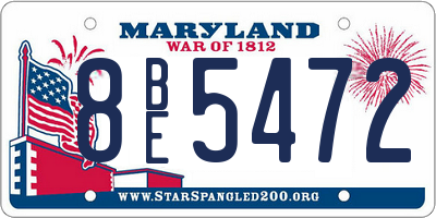 MD license plate 8BE5472
