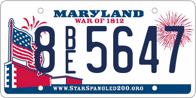 MD license plate 8BE5647