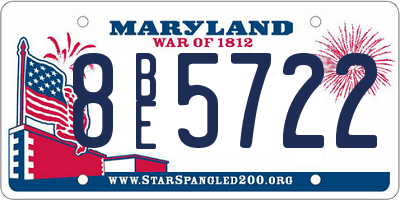 MD license plate 8BE5722