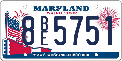 MD license plate 8BE5751