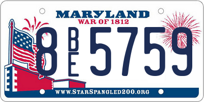 MD license plate 8BE5759