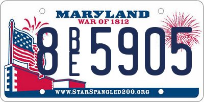 MD license plate 8BE5905
