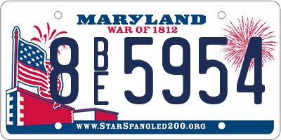 MD license plate 8BE5954