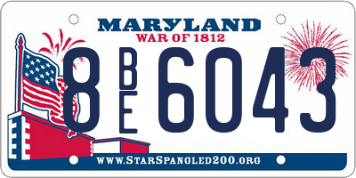 MD license plate 8BE6043