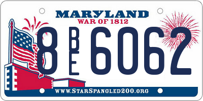MD license plate 8BE6062