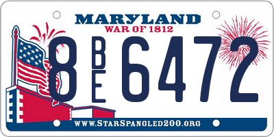 MD license plate 8BE6472