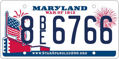 MD license plate 8BE6766