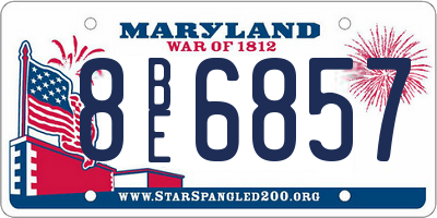 MD license plate 8BE6857