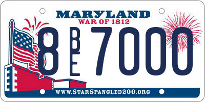 MD license plate 8BE7000