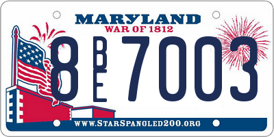 MD license plate 8BE7003