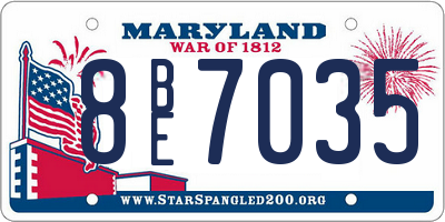 MD license plate 8BE7035