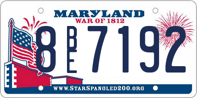 MD license plate 8BE7192